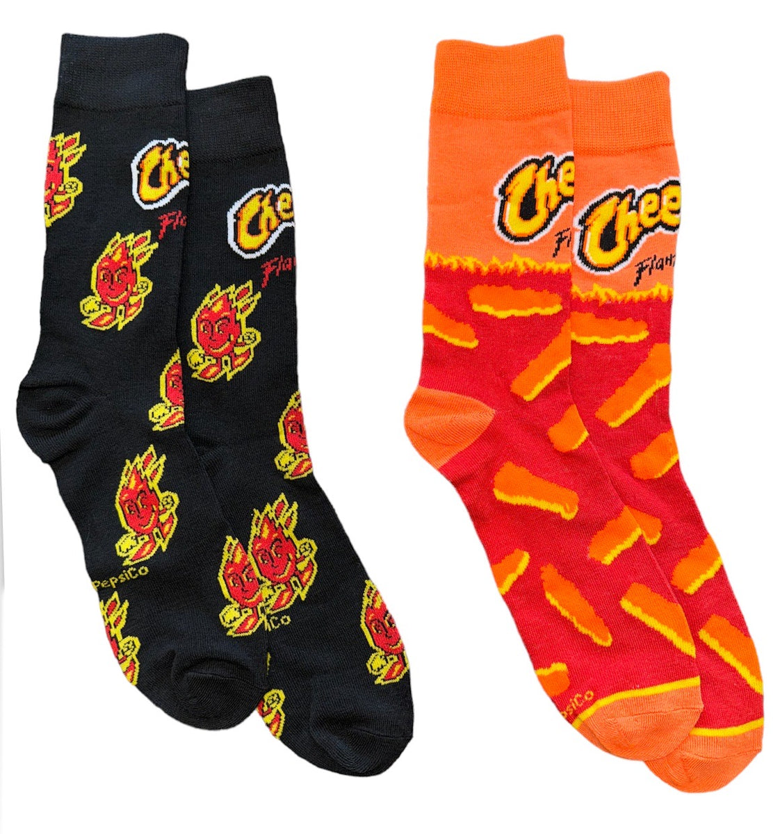 FLAMIN’ HOT CHEETOS Unisex 2 Pair Of Socks ODD SOX Brand Novelty