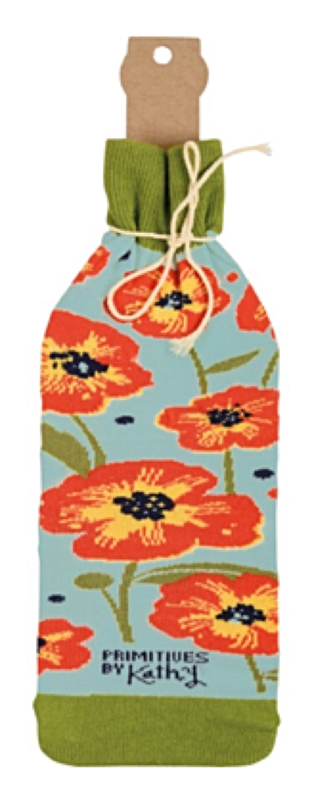 PRIMITIVES BY KATHY ALCOHOL WINE BOTTLE SOCK ‘AND I DRINK TO MYSELF WHAT A WONDERFUL WORLD’ - Novelty Socks for Less