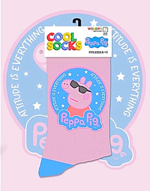 PEPPA PIG TV SHOW Unisex Socks ‘ATTITUDE IS EVERYTHING’ COOL SOCKS Brand - Novelty Socks for Less