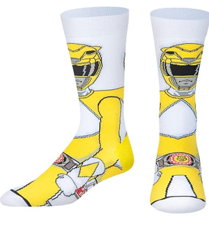 POWER RANGERS Men’s YELLOW RANGER 360 Socks ODD SOX Brand - Novelty Socks for Less