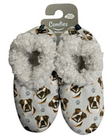 BULLDOG Ladies Non-Slip Slippers COMFIES BRAND By E&S Pets - Novelty Socks And Slippers