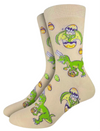 GOOD LUCK SOCK Brand Men’s EASTER DINOSAURS Socks - Novelty Socks And Slippers