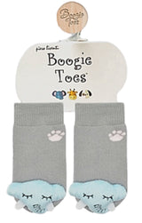 BOOGIE TOES Baby Unisex SLEEPY ELEPHANT Rattle Gripper Bottom Socks By Piero Liventi - Novelty Socks And Slippers