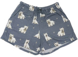 COMFIES Brand LOUNGE PJ SHORTS Ladies WESTIE DOG By E&S PETS - Novelty Socks And Slippers