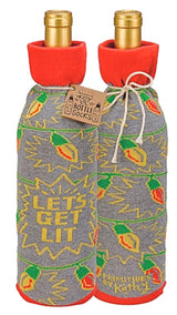 PRIMITIVES BY KATHY CHRISTMAS ALCOHOL WINE BOTTLE ‘LET’S GET LIT’ - Novelty Socks for Less
