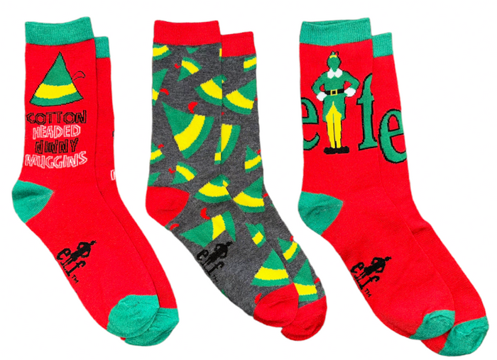 ELF The Movie Ladies 3 Pair Of CHRISTMAS Socks ‘COTTON HEADED NINNY MUGGINS’