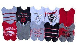 FRIDAY THE 13th LADIES 10 PAIR OF JASON VOORHEES NO SHOW SOCKS - Novelty Socks for Less