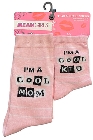 MEAN GIRLS Movie MOMMY & ME Socks ‘I’M A COOL MOM’ ‘I’M A COOL KID’ - Novelty Socks And Slippers
