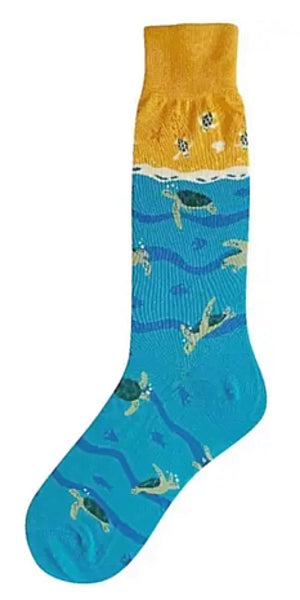 FOOT TRAFFIC Brand Men’s SEA TURTLES Socks - Novelty Socks for Less