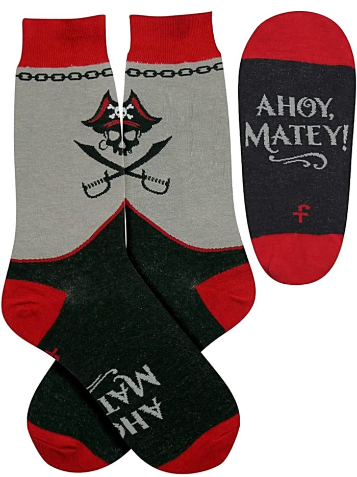 FOOT TRAFFIC Brand Men’s PIRATE Socks ‘AHOY MATEY’