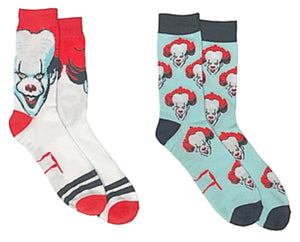 IT THE Movie Men’s PENNYWISE 2 Pair Of HALLOWEEN Socks - Novelty Socks for Less