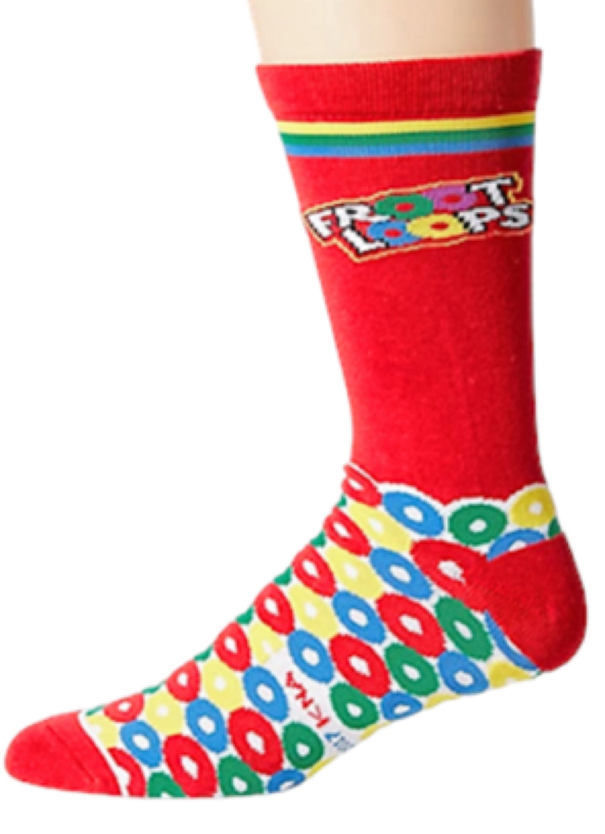 KELLOGGS FROOT LOOPS Men’s Crew Socks COOL SOCKS Brand Novelty Socks