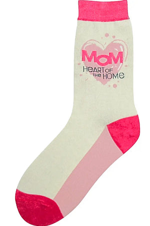 FOOT TRAFFIC Brand Ladies ‘MOM HEART OF THE HOME’ Socks - Novelty Socks for Less
