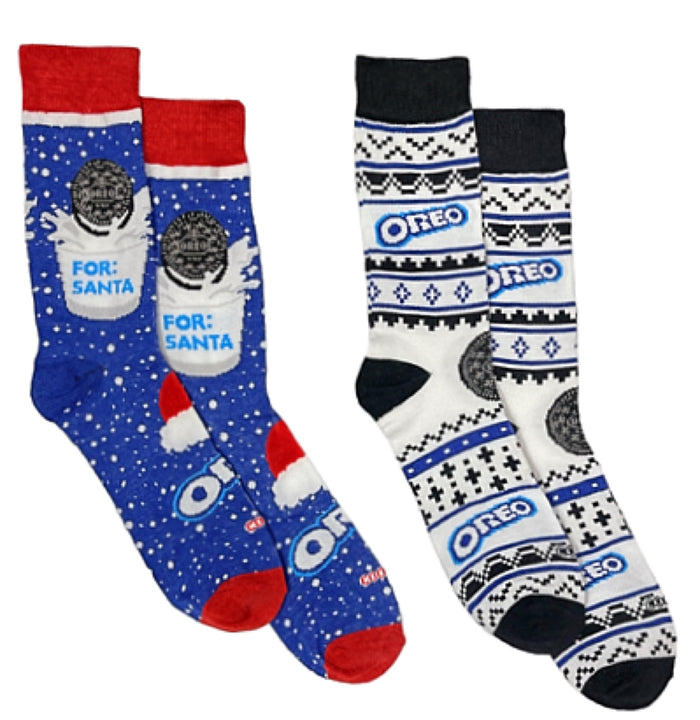 NABISCO OREO COOKIES Men’s CHRISTMAS 2 Pair Of Socks ‘FOR SANTA’ COOL SOCKS Brand