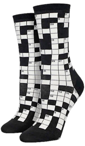 SOCKSMITH Brand Ladies CROSSWORD PUZZLE Socks - Novelty Socks for Less