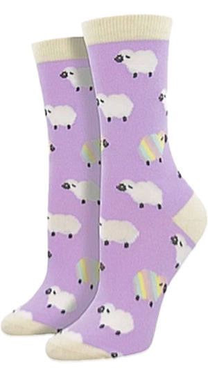 SOCKSMITH Brand Ladies EWENIQUE SHEEP Graphic Bamboo Socks - Novelty Socks for Less