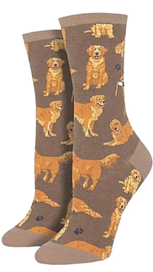 SOCKSMITH Brand Ladies GOLDEN RETRIEVER Dog Socks - Novelty Socks for Less