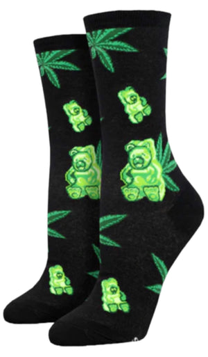 SOCKSMITH Brand Ladies WEED GUMMIES Socks - Novelty Socks for Less