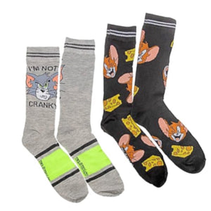 TOM & JERRY Men’s 2 Pair Of Socks ‘I’M NOT CRANKY’ - Novelty Socks for Less