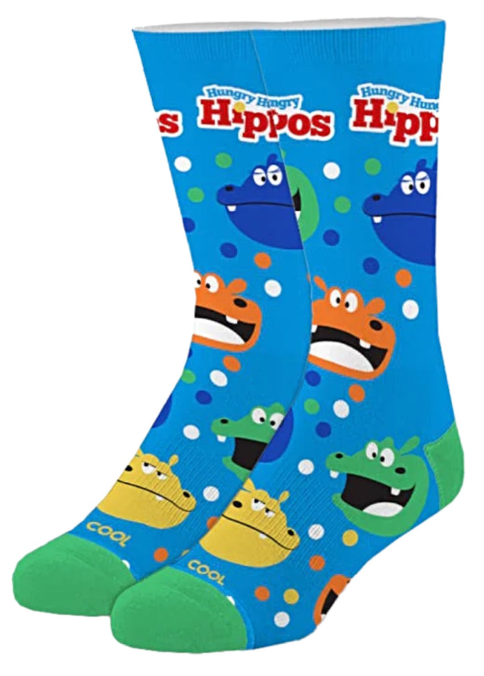 HASBRO HUNGRY HUNGRY HIPPOS Board Game Unisex Socks COOL SOCKS Brand