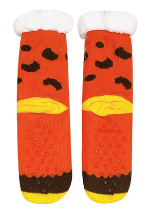 REESE’S PEANUT BUTTER CUPS LADIES SHERPA LINED GRIPPER BOTTOM SLIPPER SOCKS - Novelty Socks for Less