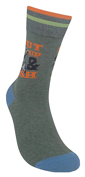 FUNATIC Brand Unisex ‘SHUT UP & FISH Socks - Novelty Socks for Less