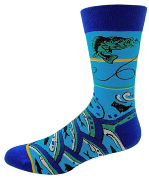 FABDAZ Brand Men’s FISHING Socks ‘WOMEN WANT ME FISH FEAR ME’ - Novelty Socks for Less