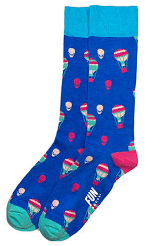FUN SOCKS Brand Men's HOT AIR BALLOONS Socks - Novelty Socks for Less