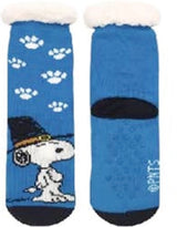 PEANUTS LADIES PILGRIM SNOOPY SHERPA LINED GRIPPER BOTTOM THANKSGIVING SLIPPER SOCKS - Novelty Socks for Less