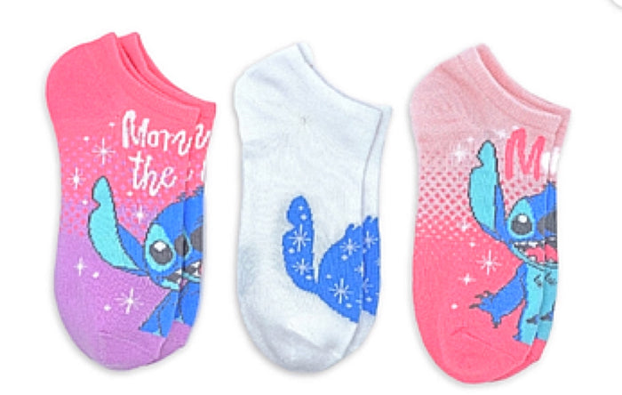 DISNEY LILO & STITCH Ladies 3 Pair Of MOTHERS DAY No Show Socks ‘MOM’S ARE THE BEST’