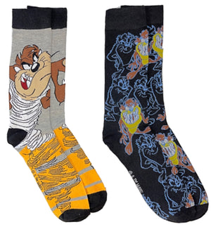 LOONEY TUNES Men’s 2 Pair Of TASMANIAN DEVIL Socks - Novelty Socks for Less