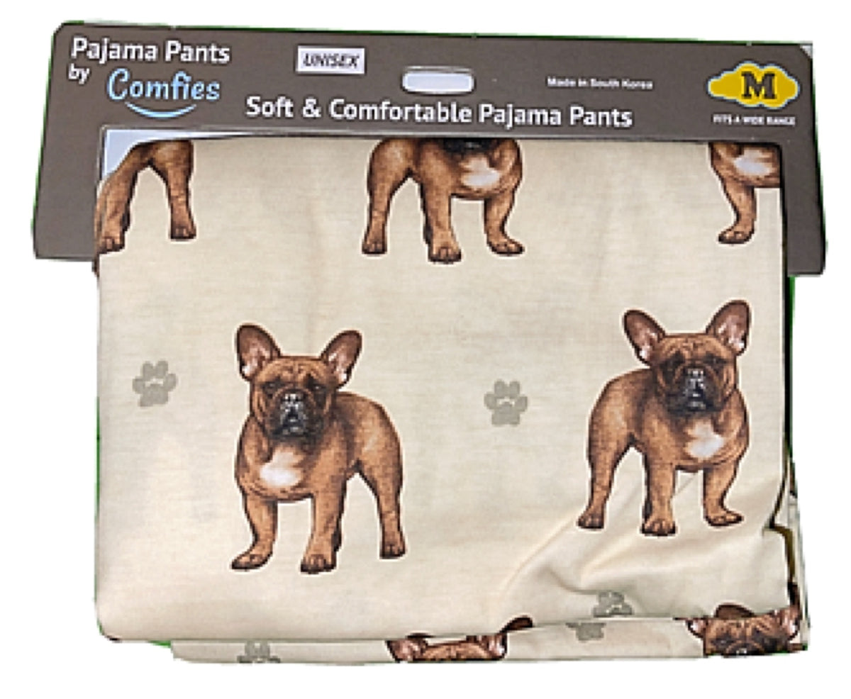 COMFIES UNISEX FRENCH BULLDOG PAJAMA BOTTOMS E&S PETS (CHOOSE SIZE) - Novelty Socks for Less
