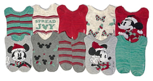 DISNEY CHRISTMAS Ladies 10 Pair Of Low Show MINNIE MOUSE Socks - Novelty Socks for Less