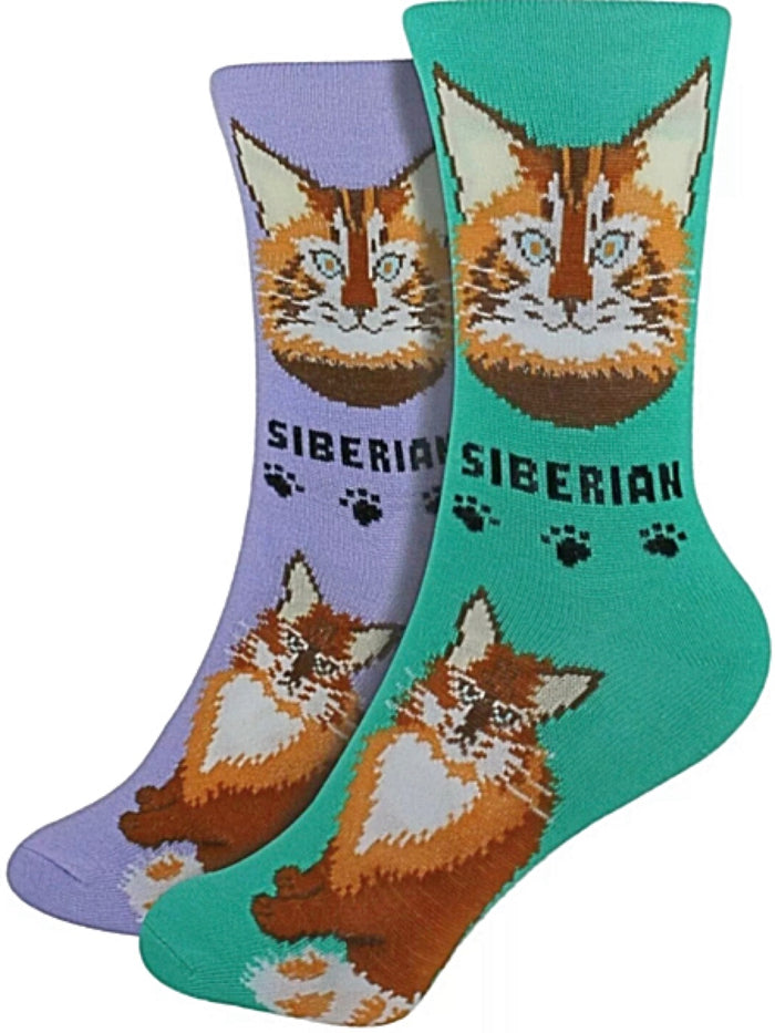 FOOZYS Ladies 2 Pair Of SIBERIAN CAT Socks