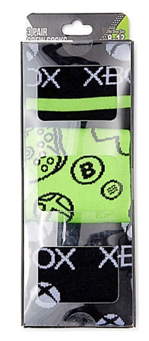 XBOX Men’s 3 Pair Of Socks Gift Set BIOWORLD Brand - Novelty Socks for Less