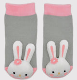 BOOGIE TOES Unisex Baby BUNNY RABBIT Rattle Gripper Bottom Socks By PIERO LIVENTI - Novelty Socks for Less