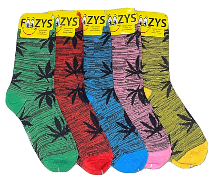 FOOZYS BRAND Ladies MARIJUANA/POT Socks (CHOOSE COLOR)