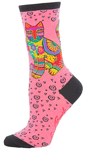 SOCKSMITH Brand Ladies MAYA CAT Socks LAUREL BURCH Design - Novelty Socks for Less