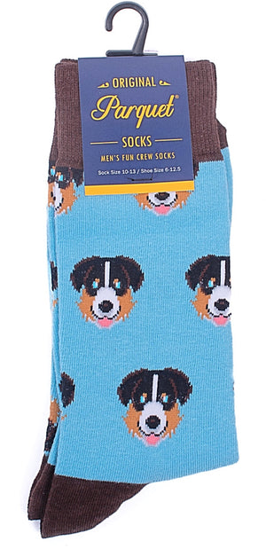 PARQUET Brand Men’s AUSTRALIAN SHEPHERD Dog Socks - Novelty Socks for Less