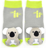 BOOGIE TOES Unisex Baby KOALA BEAR Rattle GRIPPER BOTTOM Socks By PIERO LIVENTI - Novelty Socks for Less