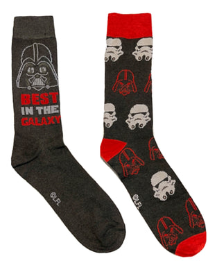 DISNEY STAR WARS Men’s 2 Pair Of FATHER’S DAY Socks DARTH VADER ‘BEST IN THE GALAXY’ - Novelty Socks for Less