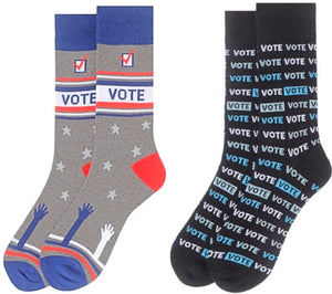 PARQUET BRAND Men’s VOTE Socks ELECTION DAY (CHOOSE COLOR BLACK OR GRAY) - Novelty Socks for Less