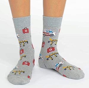 GOOD LUCK SOCK Brand Ladies PARAMEDIC Socks HEALTHCARE EMT AMBULANCE - Novelty Socks for Less