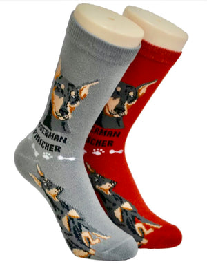 FOOZYS Ladies 2 Pair DOBERMAN Dog - Novelty Socks for Less