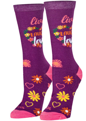 COOL SOCKS BRAND LADIES ‘LIVE LOVE LAUGH’ SOCKS - Novelty Socks for Less