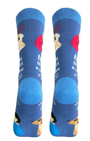 HAPPY TAILS Socks LIFE IS BETTER WITH A DOG Unisex By E&S Pets - Novelty Socks for Less