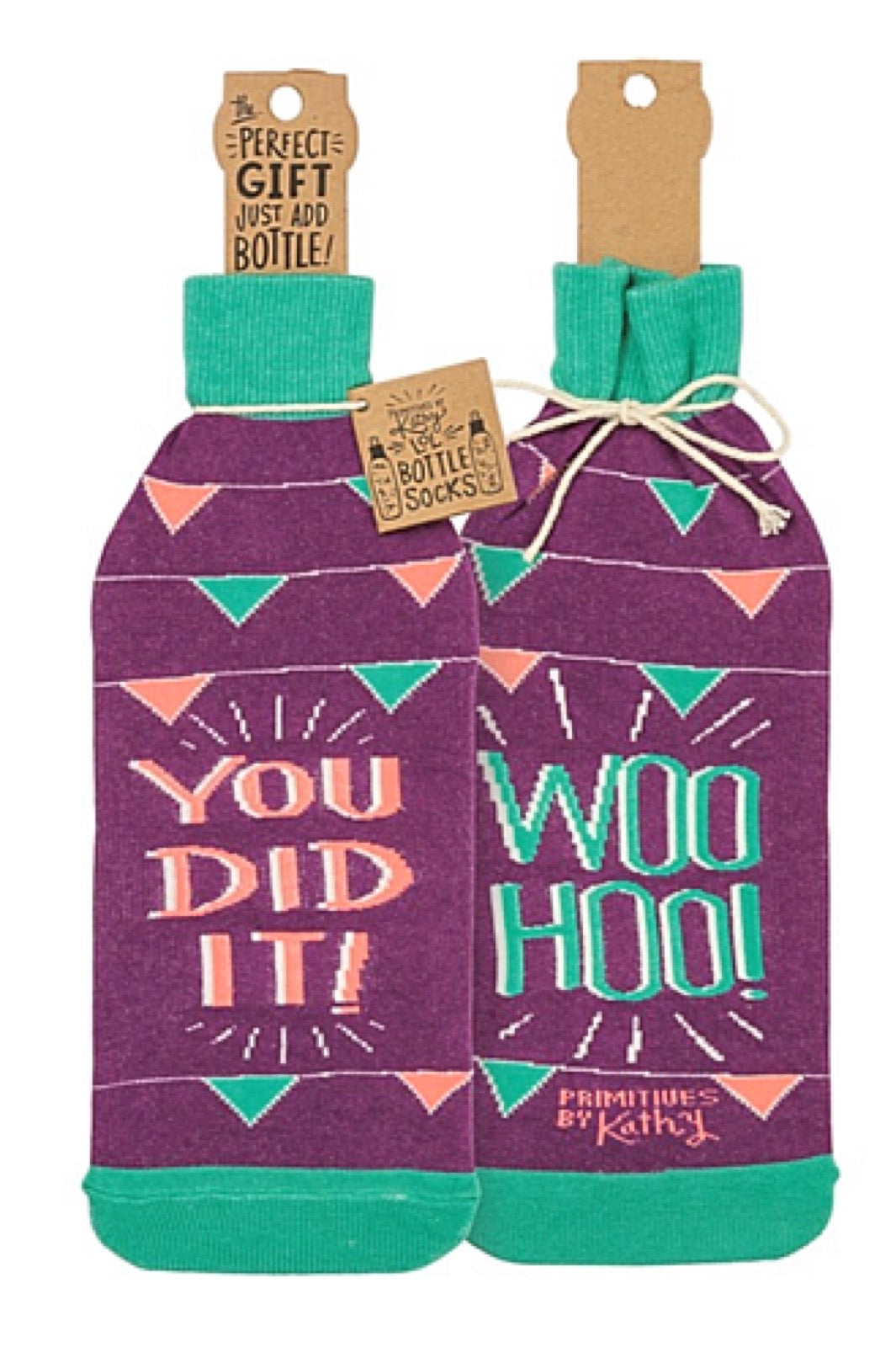 Primitives By Kathy BOTTLE SOCK ‘WHOO HOO! YOU DID IT!’ - Novelty Socks for Less