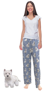 COMFIES BRAND UNISEX WESTIE DOG PAJAMA BOTTOMS E&S PETS (CHOOSE SIZE) - Novelty Socks for Less