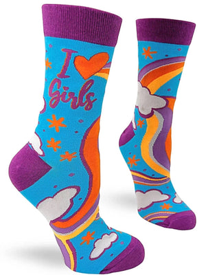 FABDAZ BRAND LADIES ‘I LOVE GIRLS’ SOCKS - Novelty Socks for Less