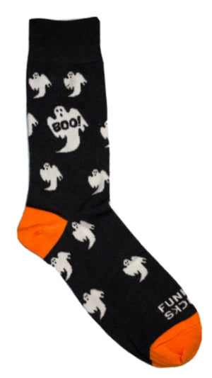 FUNKY SOCKS BRAND Men’s GHOST HALLOWEEN Socks SAYS 'BOO' - Novelty Socks for Less